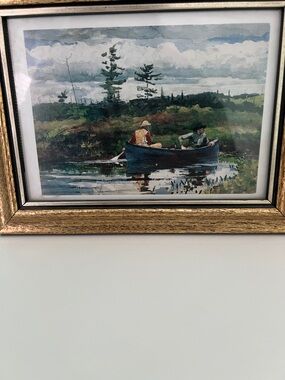 Vintage Winslow Homer’s “The Blue Boat” Framed Watercolor Print